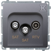 Kontakt-Simon Simon Basic RTV- SAT- SAT inox antenos lizdas (BMZAR + SAT3.1- P2.01 / 21)