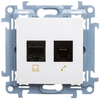 Kontakt Simon C5T.01/11 Simon 10 Telekomunikacijų lizdas RJ45+RJ12 kat. 5e, baltas C5T.01/11