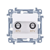 Kontakt Simon CAK2F.01/11 Priedai - Simon10 RTV-RTV antenos lizdas (modulis), 1x įėjimas: 5 1000 MHz baltas CAK2F.01/11
