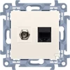 Kontakt-Simon Simon 10 Antena + kompiuterio lizdas F tipas + RJ45 kat.5e kremas CASFRJ455.01/41