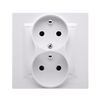 Kontakt Simon CGZ2T/11 Simon 10 Dvigubas lizdas su fazės keitimo funkcija 16A 250V baltas CGZ2T/11