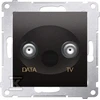 Kontakt-Simon Simon 54 F tipo dvigubas TV / duomenų antenos lizdas metalizuotas antracitas DAD1.01 / 48