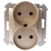 Kontakt Simon DG2MZ.01/44 Simon 54 Lizdas podwójne b/u 16A IP20 auksinė mat DG2MZ.01/44