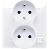 Kontakt-Simon Simon 54 Dvigubas maitinimo lizdas su fazių nekintamumo funkcija su langinėmis 16A 250V balta 68mm skersmens dėžutei DGZ2TZ/11
