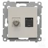 Kontakt-Simon Simon 54 antenos lizdas tipo F + RJ45 kat.6 (modulis) kašmyro spalvos (DASFRJ45.01/42)