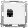 Kontakt-Simon RJ45 kompiuterio lizdas Kontakt-Simon 55 T61.01/111 vienvietis, 6 kategorija, su apsauga nuo dulkių, matinės baltos spalvos modulis