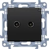 Kontakt-Simon Lizdas antenowe Simon 10 CASF2.01/49 typu "F" podwójne moduł juoda mat