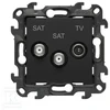 Kontakt-Simon Simon 24 Lizdas antenowe SAT-SAT-RTV satelitarne podwójne juoda mat NASK2.01/49