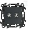 Kontakt-Simon Simon 24 Lizdas antenowe typu F” podwójne grafito mat NASF2.01/38