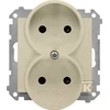 Kontakt-Simon Kontakt-Simon 55 TG2MCZ.01/144 kištukinis lizdas, dvigubas, neįžemintas, su langinėmis, modulis 16 A, 250V~, greitos jungtys, šampano matinis