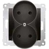 Kontakt-Simon lizdas SIMON54 dvigubas b/u 16A IP20 su antracito sklende - DG2MZ.01/48