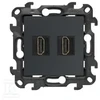 Kontakt-Simon Simon 24 Lizdas HDMI 2.1 podwójne grafito mat NGHDMI221.01/38