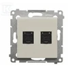 Kontakt-Simon Simon 54 dvigubas kompiuterio lizdas RJ45 kategorija 6, su apsauga nuo dulkių (modulis) kašmyro spalvos (D62.01/42)
