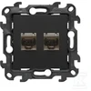 Kontakt-Simon Lizdas komputerowe podwójne RJ45 Kontakt-Simon Simon 24 N62.01/49 kategoria 6 (moduł) IP20 juoda mat