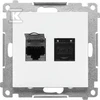 Kontakt-Simon Lizdas Kompiuteris RJ45 Kontakt-Simon 55 T62.01/111 dviguba 6 kategorija, su dulkių dangtelis balta mat modulis