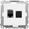 Kontakt-Simon Lizdas Kompiuteris RJ45 Kontakt-Simon 55 T62.01/111 dviguba 6 kategorija, su dulkių dangtelis balta mat modulis