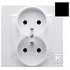 Kontakt-Simon Kontakt-Simon Simon 10 CGZ2/49 kištukinis lizdas su įžeminimu, dvigubas, monoblokas, 16A, 250V~, varžtiniai gnybtai, komplektas - ne rėmams, matinė juoda