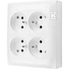 Kontakt-Simon Simon Aquaclick IP20 lizdas, 4 krypčių su įžeminimu. baltas ACGZN4/11