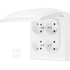 Kontakt Simon Contact-Simon Simon Aquaclick Socket IP44, 4 kartus su įžeminimu, atvartas baltas ACGZ4/11