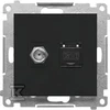 Kontakt Simon GN.ANTE."F"+RJ45 K.6 MATINĖ JUODA SIMON55