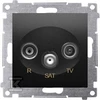 Kontakt-Simon Simon 54 R-TV-SAT praėjimo antenos lizdas (modulis) matinė juoda DASP.01/49