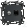 Kontakt-Simon Simon 24 Lizdas antenowe typu F” + komputerowe RJ45 kat.6 grafito mat NASFRJ45.01/38