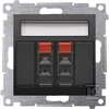 Kontakt-Simon Kontakt Simon 54 DGL32.01/49 dvigubo garsiakalbio lizdas su ženklinimo lauku, moduliu, įvesties ir išvesties kabelio skerspjūvis 2,5 mm2, juodas