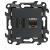 Kontakt-Simon Simon 24 Lizdas HDMI 2.1 + komputerowe RJ45 kat.6. grafito mat NGH21RJ45.01/38