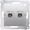Kontakt Simon Simon 54 tipas F antenos lizdas dvigubas sidabro kilimėlis (DASF2.01 / 43)