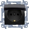 Kontakt-Simon Kontakt-Simon Simon 10 CGSZ1B.01/49 Schuko kištukinis lizdas IP44 versijai su sandarikliu - dangtelio spalvos atvartas, modulis 16A, 250V~, sraigtiniai gnybtai, matinė juoda