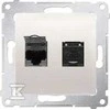 Kontakt-Simon SIMON54 kompiuterio lizdas (dvigubas) 2xRJ45 cat.6 su kremo diafragma - D62.01 / 41