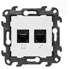 Kontakt-Simon Simon 24 Lizdas komputerowe RJ45 kategoria 5e + telefoniczne RJ11 balta N5T.01/11
