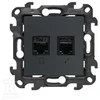 Kontakt-Simon Simon 24 Lizdas komputerowe RJ45 kategoria 5e + telefoniczne RJ12 grafito mat N5T12.01/38
