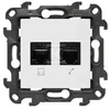 Kontakt-Simon Simon 24 Lizdas komputerowe RJ45 kategoria 5e + telefoniczne RJ12 balta N5T12.01/11