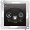 Kontakt-Simon R- TV- DATA antenos lizdas 10dB metalizuotas antracitas (DAD.01 / 48)