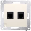 Kontakt-Simon Telefono lizdas dvivietis RJ12 kremas (DT2.01 / 41)
