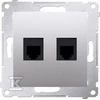 Kontakt-Simon Telefono lizdas Simon 54, 2 x RJ12, sidabrinis (DT2.01 / 43)