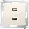 Kontakt-Simon įkroviklis 2xUSB 2.1A 5V / DC kremas (DC2USB.01 / 41)