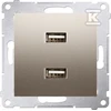 Kontakt-Simon Simon 54 Charger 2xUSB 2.1A 5V / DC Gold Mat (DC2USB.01 / 44)