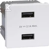 Kontakt-Simon Simon Connect USB įkroviklis K45 tipo A lizdas 5V/2.1A grynai baltas K126E/9 TSC-K126E-9