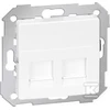 Kontakt-Simon Simon 82 Apima dvipusio elektroninio lizdo 2xRJ butas su adapteriu ir balta diafragma (82006-30)