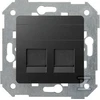 Kontakt-Simon Simon 82 Apima dviejų kompiuterių lizdą 2xRJ45 butas su adapteriu ir grafito diafragma (82006-38)