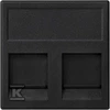 Kontakt-Simon K45 PCB dvivietis elektroninis lizdas 2xRJ su pilku grafito diafragma - KB76 / 14