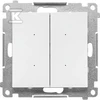 Kontakt-Simon Paspaudžiamas valdiklis Kontakt-Simon 55 TEW2W.01/111 SWITCH D apšvietimo dvigubas, išmaniuoju telefonu valdomas modulis, matinė balta