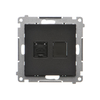 Kontakt Simon T61.01/114 Simon 55 Vienvietis kompiuterio lizdas RJ45 6 kategorija, su apsauga nuo dulkių (modulis) Šviesiai pilkas matinis T61.01/114