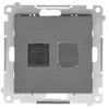 Kontakt Simon T61.01/116 Simon 55 Viengubas kompiuterio lizdas RJ45 6 kategorija, su apsauga nuo dulkių (modulis) Matinio grafito T61.01/116