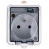 Kos Elektro System 121432 HYDRO Vienas hermetiškas lizdas su/be IP44 su dūmų sklende balta 121432