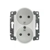 Kos Elektro System 520447 VENA2 Dvigubas lizdas su/su langinėmis balta 520447