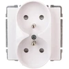 Kos Elektro System KOS Dvivietis lizdas KOS 66 diafragmos įžeminimas 16A 250V IP40 balta (660447)