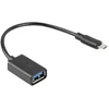 LANBERG adapter micro USB M USB-A F 2.0 0.15m OTG juodas